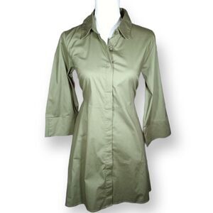 DENNIS BASSO ARMY GREEN SHIRT/TUNIC W/POCKETS SZ.S EUC
